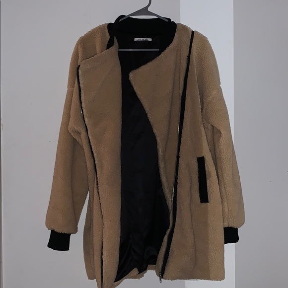 Tan ONE DAY PLUS teddy coat - Picture 3 of 5